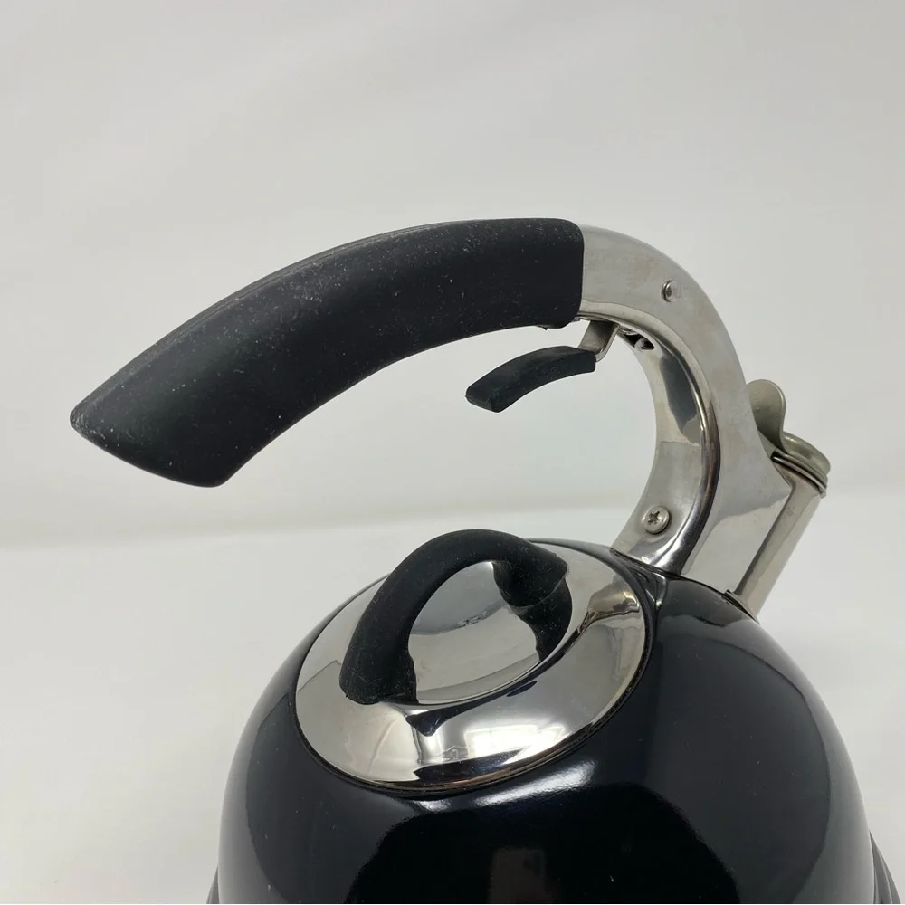 Whistling Kettle 2.7 QT/25L Stovetop‎ Black Stainless Steel